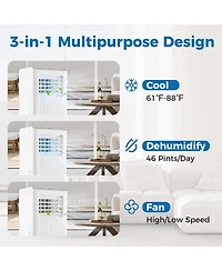 Gymax 8000 Btu Portable Air Conditioner 3 in 1 Ac Unit Fan & Dehumidifier for Rooms up to 250 Sq Ft
