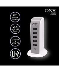 6 Usb Port Desktop Charging Power Tower Hub