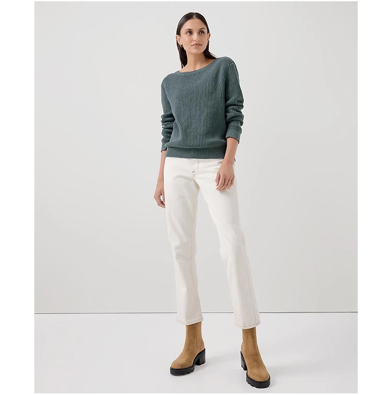Pact Women's Organic Cotton Luxe Knit Boatneck Sweater