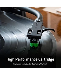 Fluance RT81+ Elite HiFi Vinyl Turntable (White) and Ai41 Powered Bookshelf Speakers (Lucky Bamboo) Bundle: High Fidelity Sound, Integrated Amplifier,