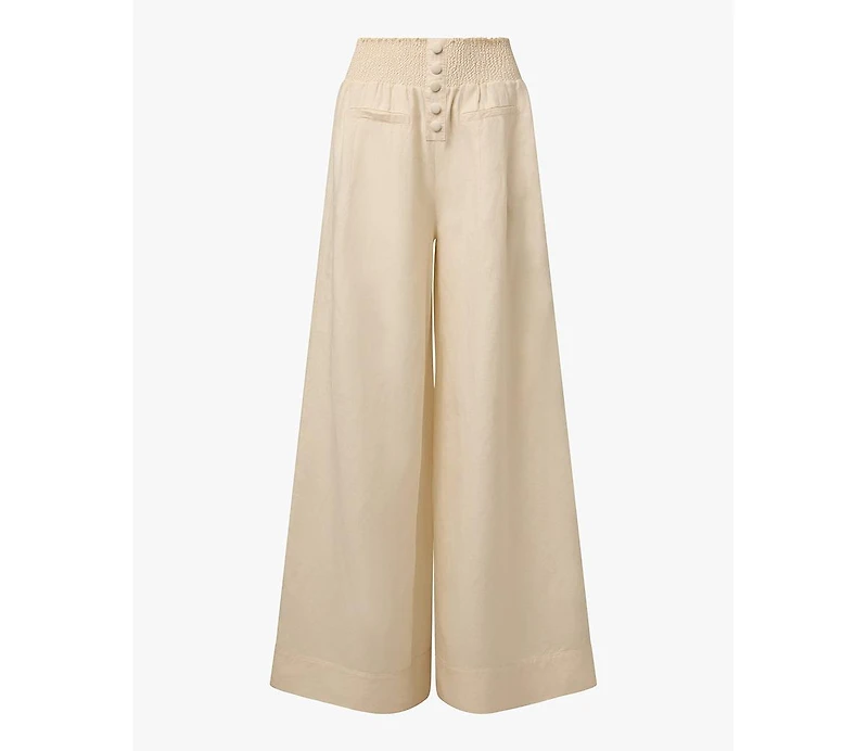 WeWoreWhat Women's Button Front Palazzo Pant