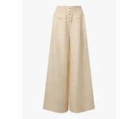 WeWoreWhat Women's Button Front Palazzo Pant