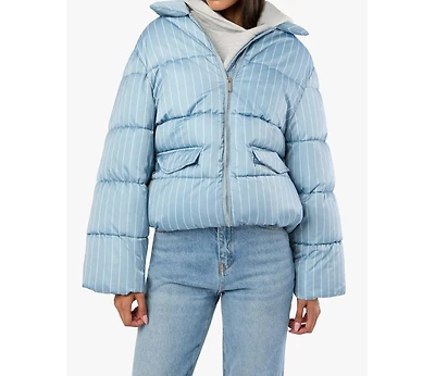 WeWoreWhat Women's Collar Puffer Jacket