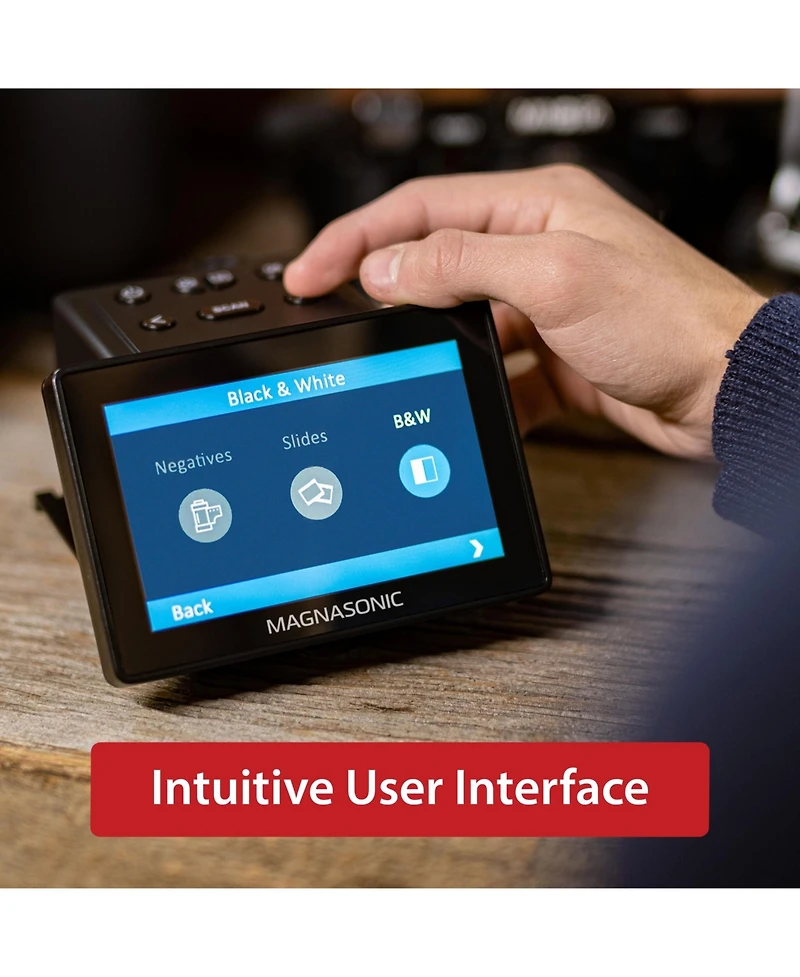Magnasonic All-in-One 25MP Film Scanner with Large 5" Display & Hdmi, Converts 35mm/126/110/Super 8 Film & 135/126/110 Slides into Digital Photos