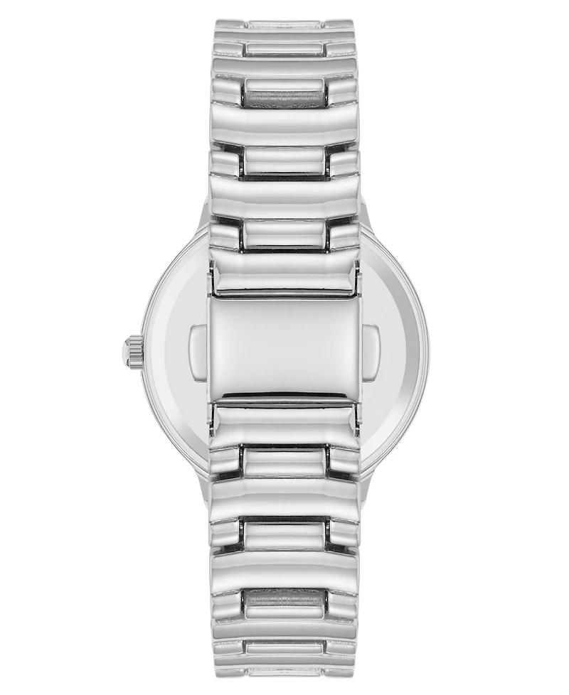 Anne Klein Women's Quartz Essential Round Silver-Tone Metal Alloy and Light Blue Dial Watch, 32mm