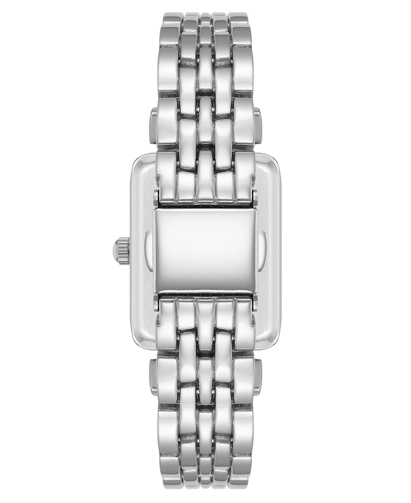 Anne Klein Women's Quartz Rectangular Roman Numeral Silver-Tone Metal Alloy Watch, 23mm