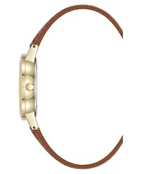 Anne Klein Women's Quartz Casual Polyurethane Leather and Gold-Tone Metal Alloy Boyfriend Watch