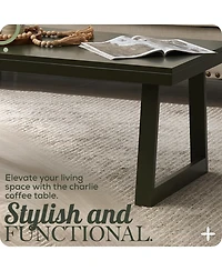 Kings Brand Furniture Charlie Rectangular Coffee Table, Center Cocktail Tea Table for Living Room