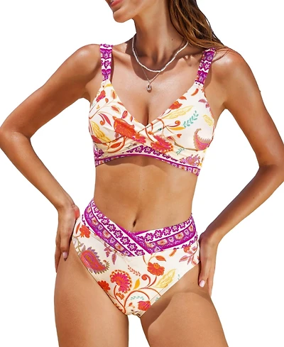 Cupshe Women's Romantic Boho Paisley Bikini Set