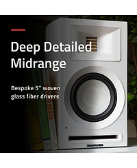 Fluance Ri71 Reference Stereo Powered Bookshelf Speakers with High Performance Amt Tweeters, 5" Drivers, 120W Amplifier for Music, Turntable, Tv, Pc