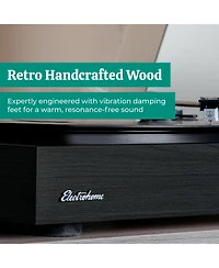 Electrohome Montrose Record Player Stereo System, 4" Bluetooth Powered Bookshelf Speakers, Belt-Drive Turntable with Audio-Technica Stylus, Speed Cont