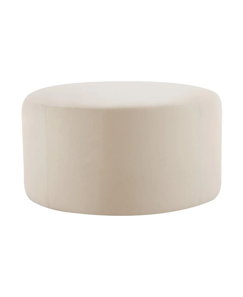 Round Velvet Upholstered Ottoman Modern Minimalist Design, Versatile as a Footrest, Extra Seating, or Stylish Coffee Table Alternative-The Pop Home