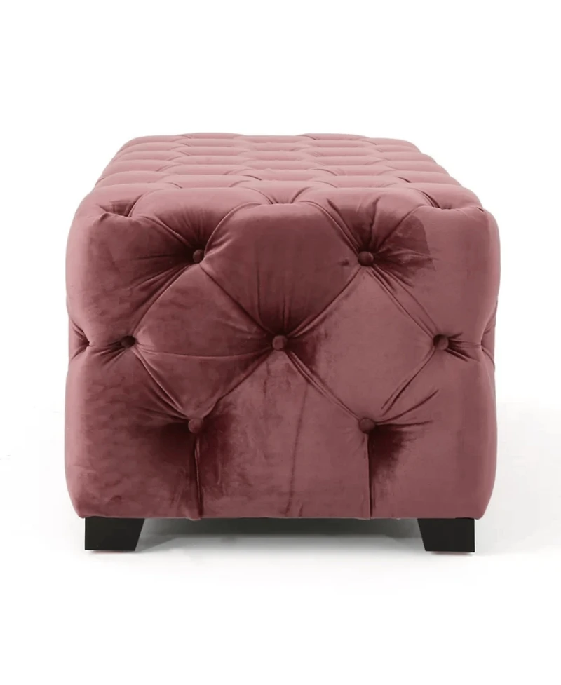 Tufted Velvet Ottoman Bench with Diamond Stitching, Modern Glam Upholstered Accent Piece, Versatile for Entryway, Living Room Seating-The Pop Home