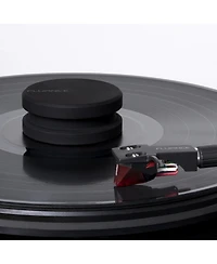 Fluance HiFi Vinyl Record Weight Stabilizer High Mass 760 gram Steel Lp Disc Turntable Accessory with Protective Velvet Pad for Vibration Damping (RW0