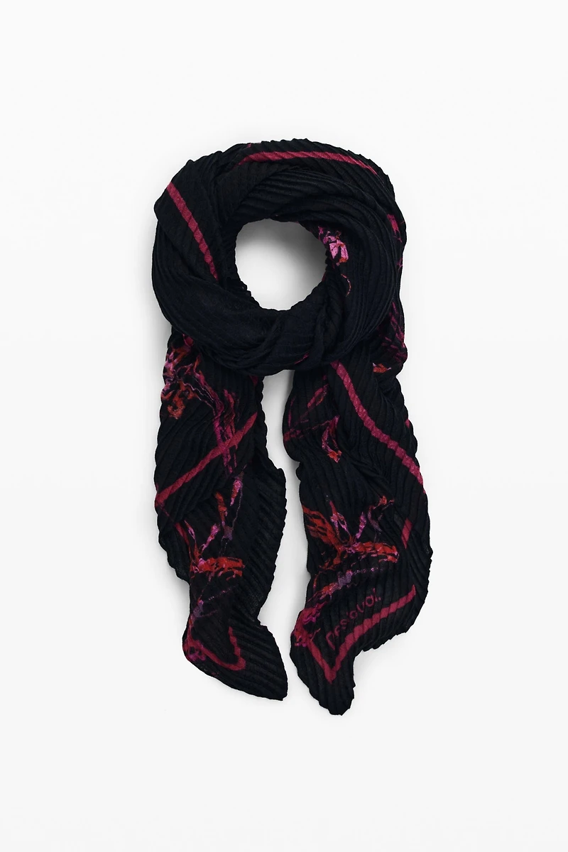 Desigual Women's Vibrant colors orchid scarf