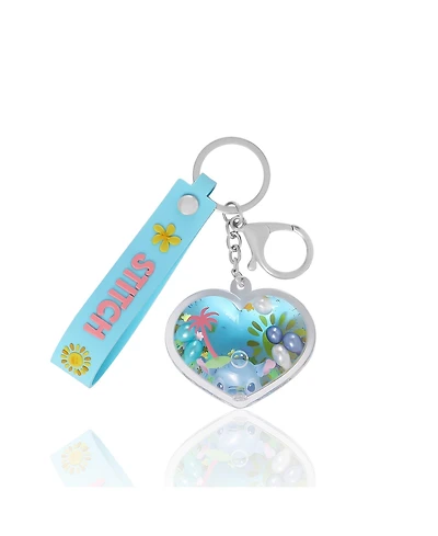 Disney Lilo & Stitch Heart Keychain with Floating Stitch Charm