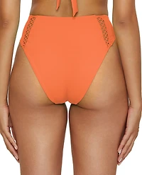 Becca Women's Modern Edge Rib High-Waist Bikini Bottoms