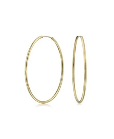 Bling Jewelry Timeless Minimalist Endless Continuous Lightweight Simple Thin 2 3mm Tube Hoop Earrings Gold Plated Finish 1.752 2.5 2.75 Inch Diameter