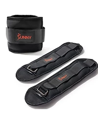 Sunny Health & Fitness Ankle Weights 1 lb, Pair, Black