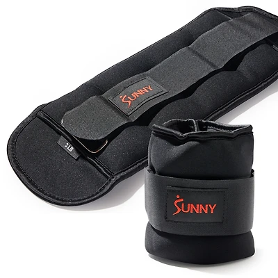 Sunny Health & Fitness Ankle Weights 3 lb, Pair, Black