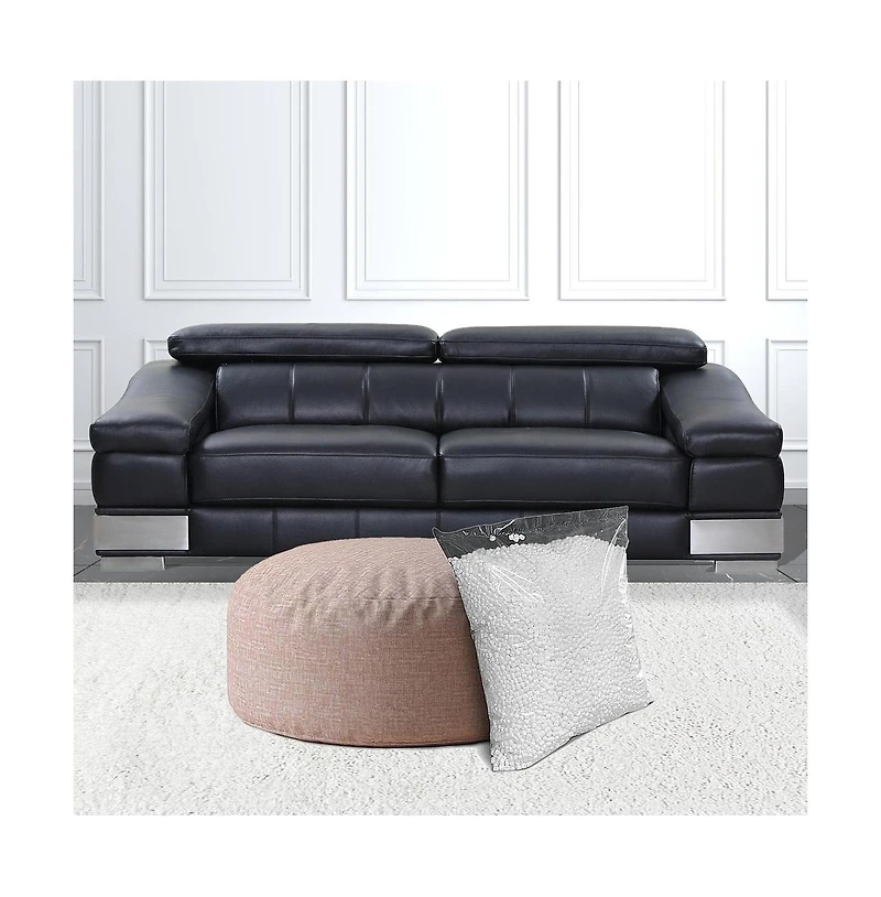 Cotton Knit Round Pouf Ottoman – Comfortable and Functional