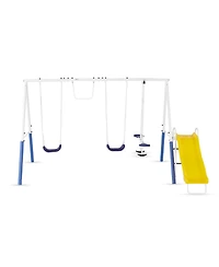 Xdp Recreation Blue Ridge Play Outdoor Swing Set with Glider, 2 Swings & Slide