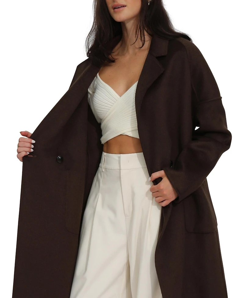 Belle & Bloom Women's Publisher Double-Breasted Wool Blend Coat