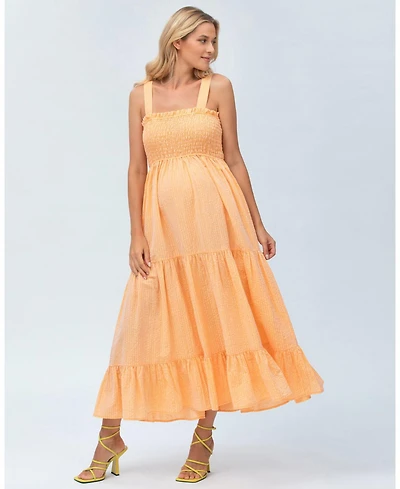 Pietro Brunelli Maternity Smock Tiered Maxi Dress Holly