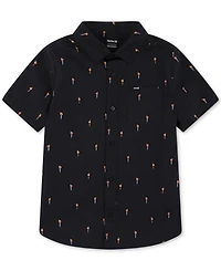 Hurley Big Boys Short-Sleeve Printed Stretch-Poplin Shirt