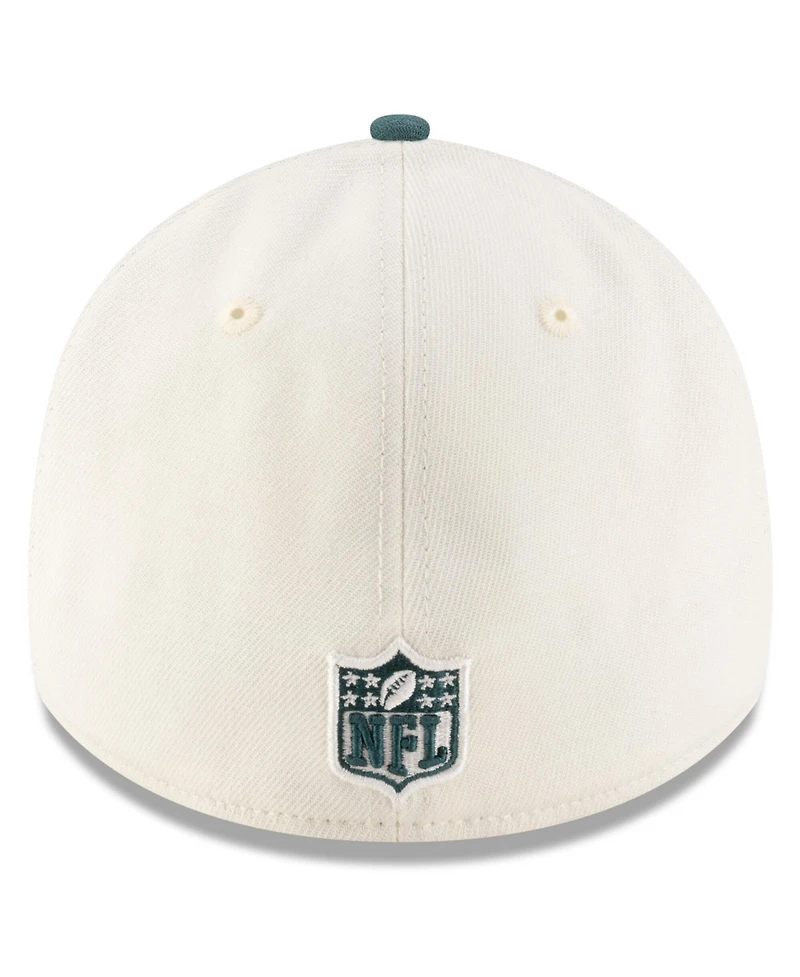 New Era Men's Cream/Green Philadelphia Eagles 2025 Nfl Draft 39THIRTY Flex Hat