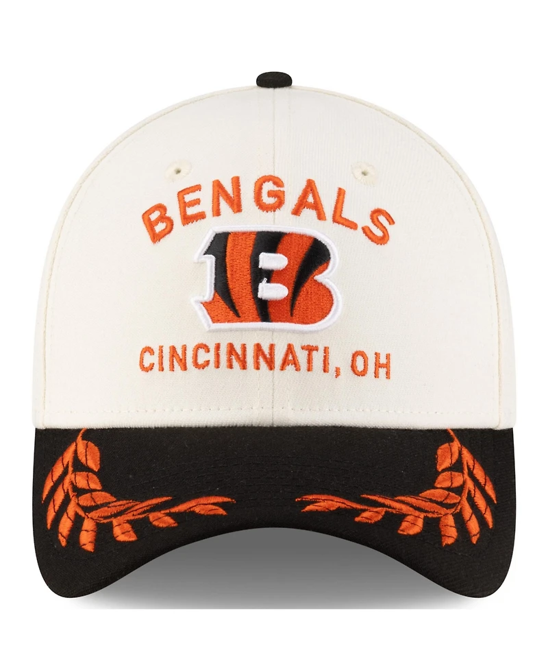 New Era Men's Cream/Black Cincinnati Bengals 2025 Nfl Draft 39THIRTY Flex Hat