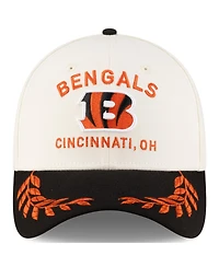 New Era Men's Cream/Black Cincinnati Bengals 2025 Nfl Draft 39THIRTY Flex Hat