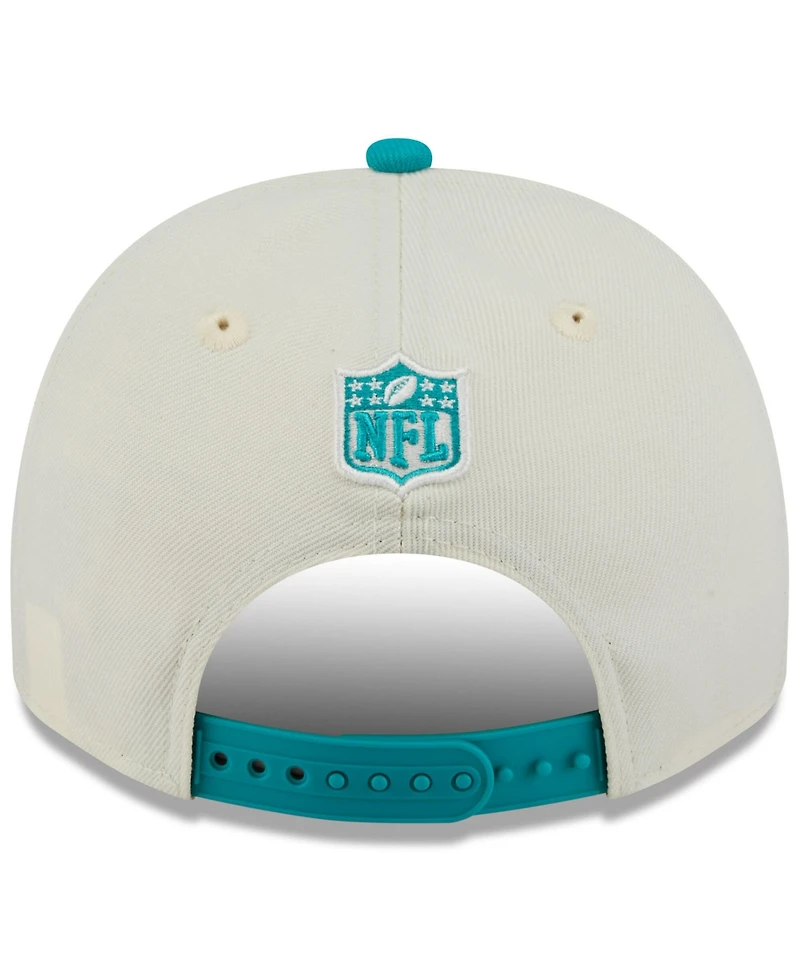 New Era Men's Cream/Aqua Miami Dolphins 2025 Nfl Draft A-Frame 9FIFTY Snapback Hat