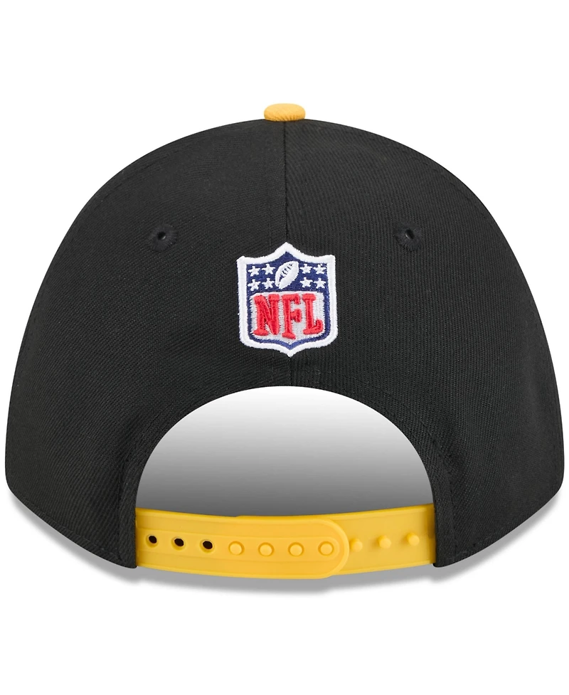 New Era Men's Black/Yellow Pittsburgh Steelers 2025 Nfl Draft 9FORTY A-Frame M-Crown Adjustable Hat