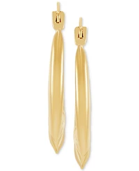 Polished Concentina Creole Small Hoop Earrings in 14k Gold, 0.79"