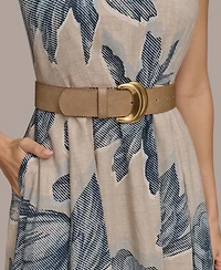 Donna Karan New York Women's Sleeveless Linen-Blend Belted Dress