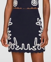 Avec Les Filles Women's Embroidered Mini Skirt