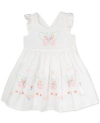Rare Editions Baby Girls Butterfly Embroidered Dress