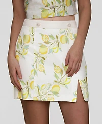 Avec Les Filles Women's Side-Slit Miniskirt