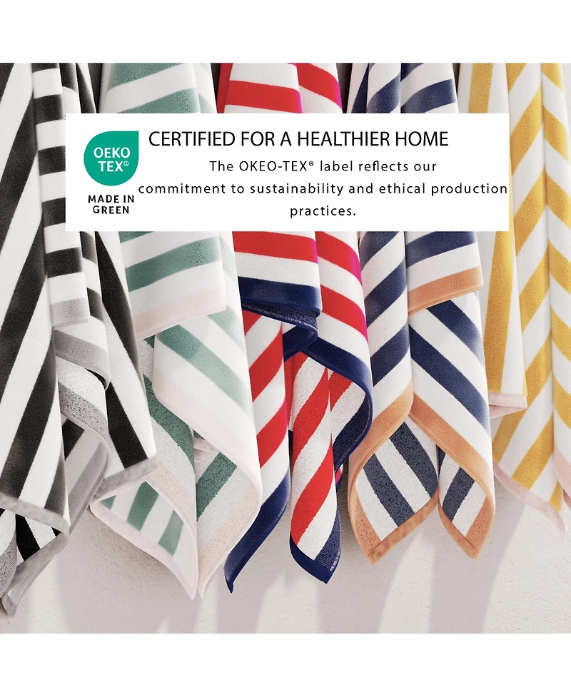 Linery & Co. Oversized Cotton Stripe Border Beach Towel