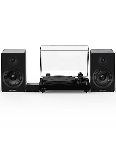 Fluance Reference RT82 High Fidelity Vinyl Turntable with PA10 Phono Preamp and Ai61 Powered 6.5" Bookshelf Speakers, Ortofon OM10 Cartridge, 120