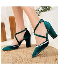 Sina Criss Cross High Block Heels