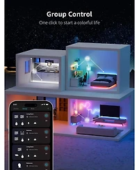 Lepro S1 Ai Smart Rgb Led Strip Lights, 100ft (2 Rolls of 50ft), Ic and Rainbow Chasing Effects, for Party Holiday Room Decor, 2.4G Wi-Fi & Bluetooth