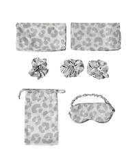 Leopard Spots 6-Pack Pillowcase, Eye Mask, & Scrunchies Set-King