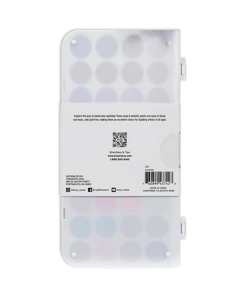 Essential Watercolor Paint Set: Neon & Metallic Colors