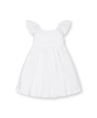 Hope & Henry Toddler Girls Flutter Sleeve Eyelet Dress
