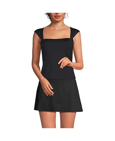 Lands' End Women's Long Square Neck Underwire Tankini Top