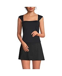 Lands' End Women's Long Square Neck Underwire Tankini Top