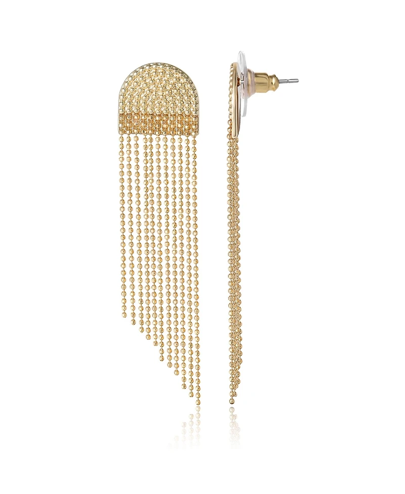Jessica Simpson Gold-Tone Fringe Dangle Earrings