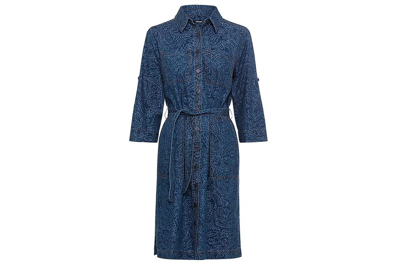 Olsen Women's Paisley Denim Shirt Dress